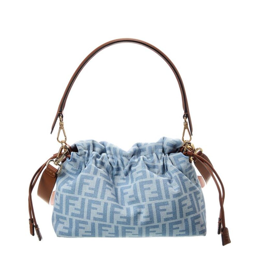 Fendi Mamma Baguette Medium Ff Denim & Leather Shoulder Bag, Blue - Picture 2 of 5